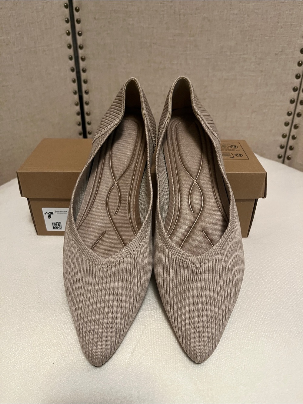TINGRISE Women's Flats Shoes Pointed Toe Knit Ballet Comfortable size 8 - Picture 4 of 8